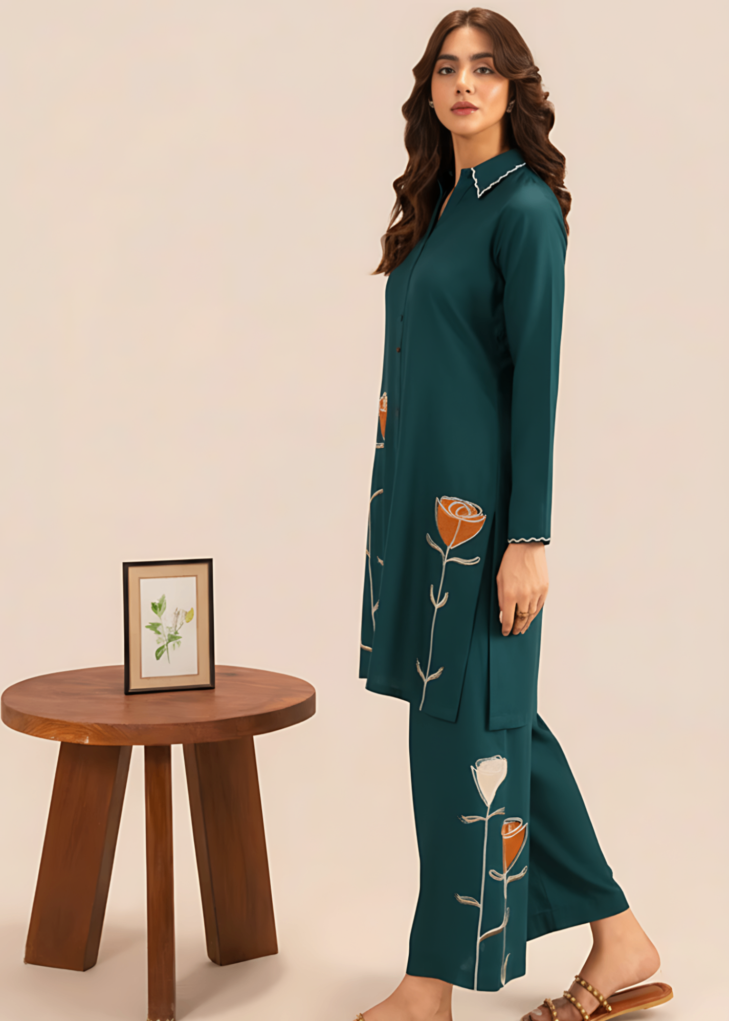 Sahibas By Mirza Faqat Cyan Women 2pcs