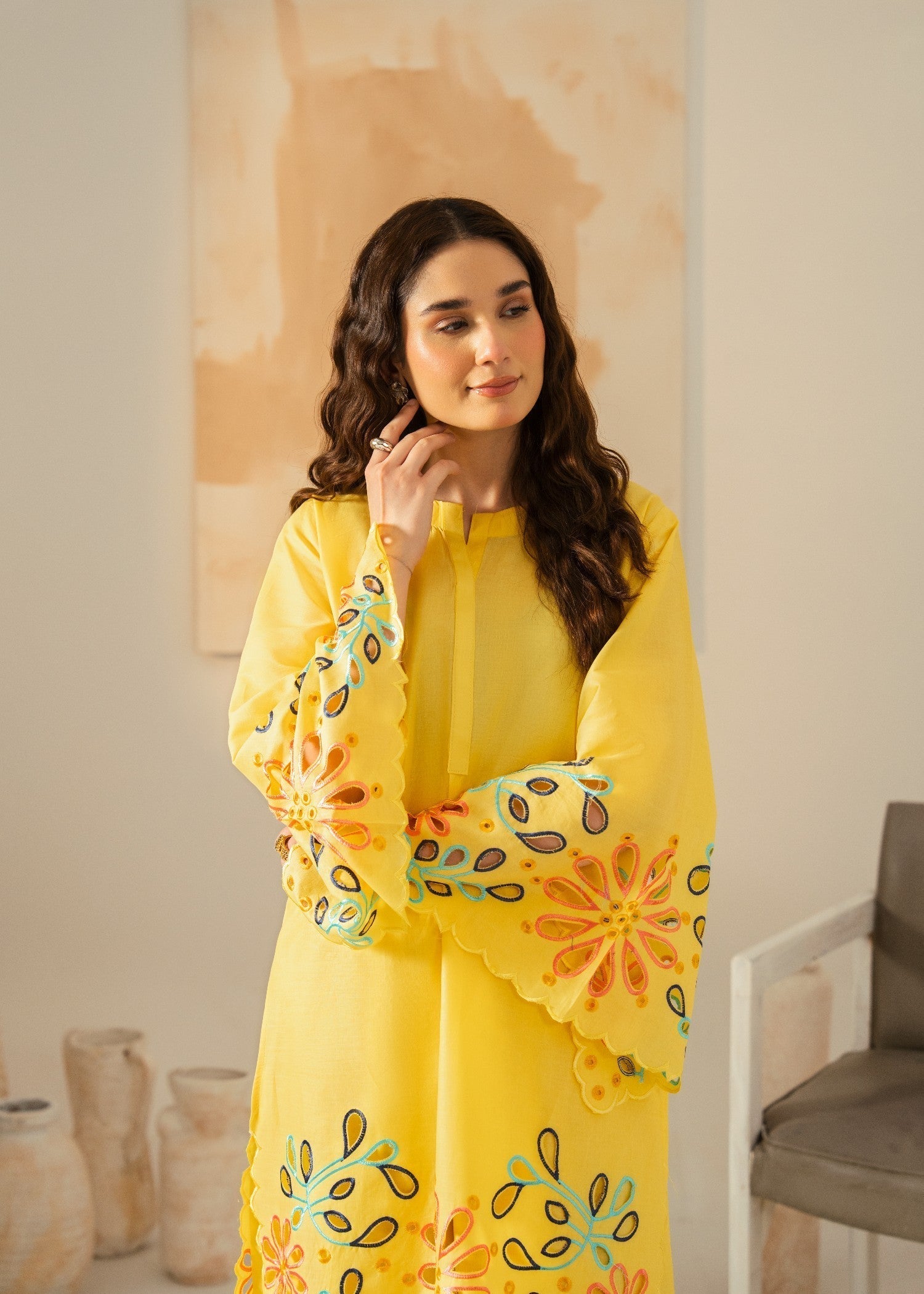 Chaudhary Arts Grace Yellow Women 2pcs