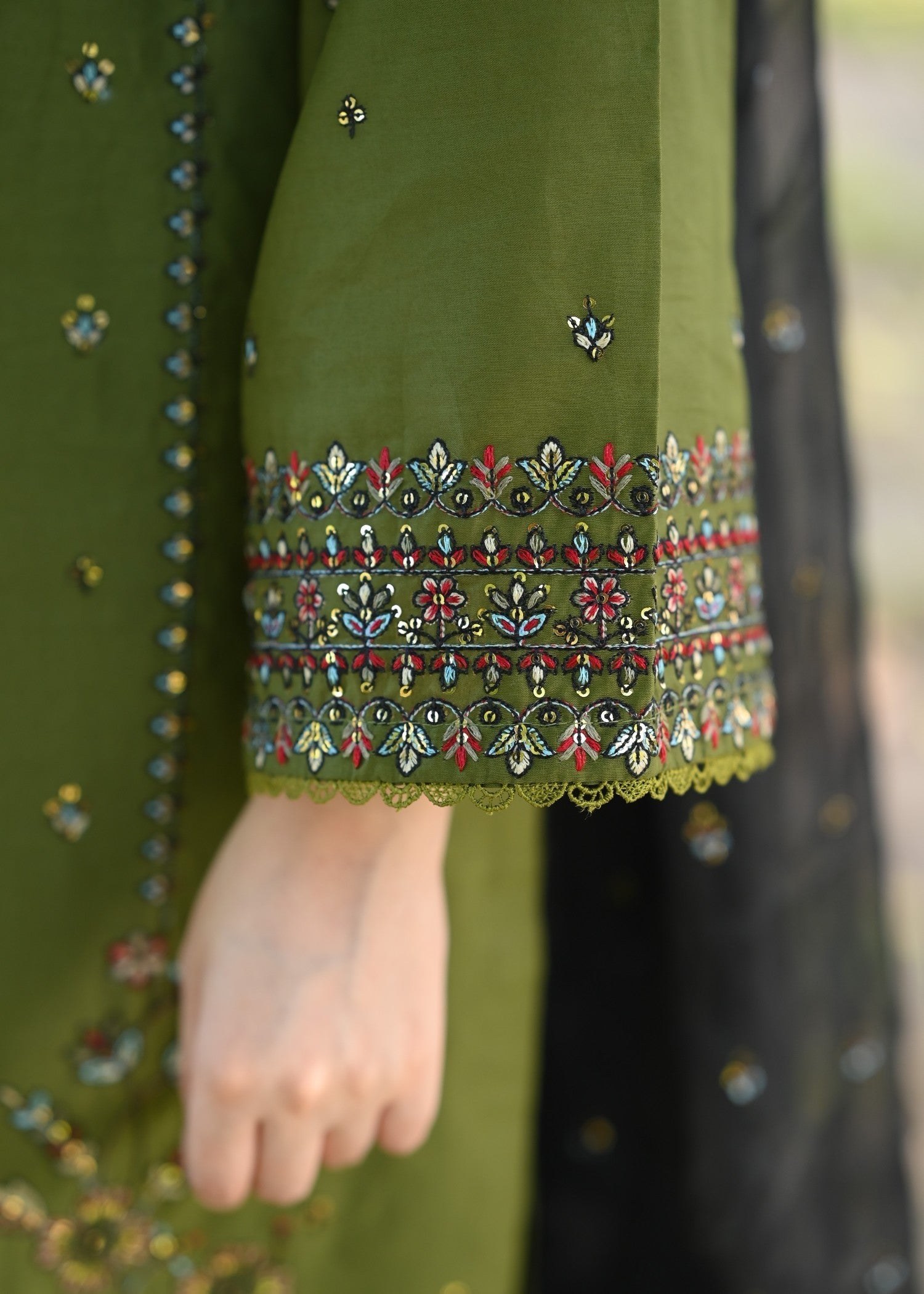 Libas Thread Olive Whisper Women 3pcs