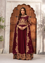 Kanwal Zainab Maroon Grace Women 3pcs