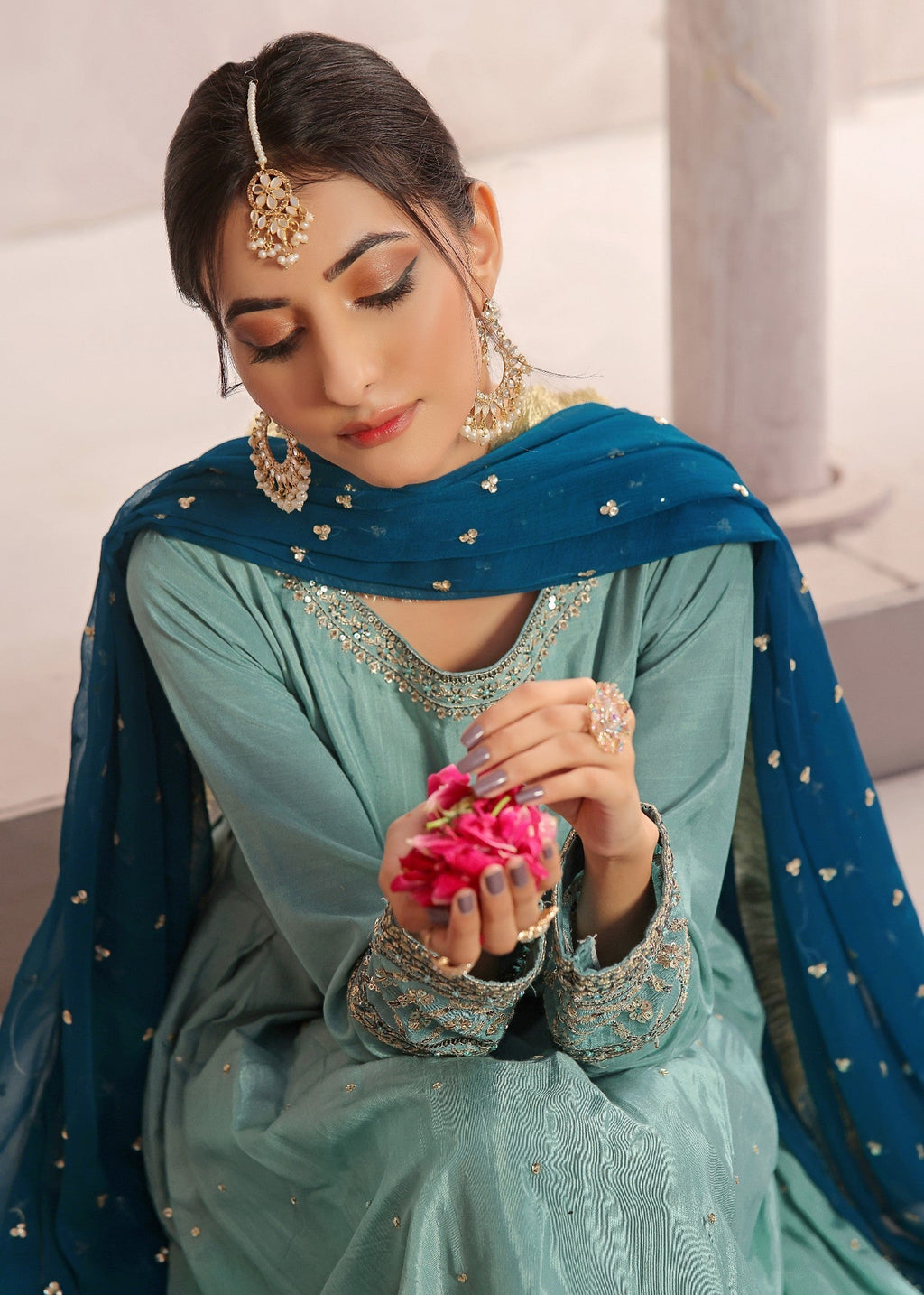 Luxeurs Zebaish Raw Silk Formal Stitched Dress Women 3pcs