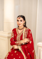 Alyssa Red Chiffon suit ALL410 Women 3pcs