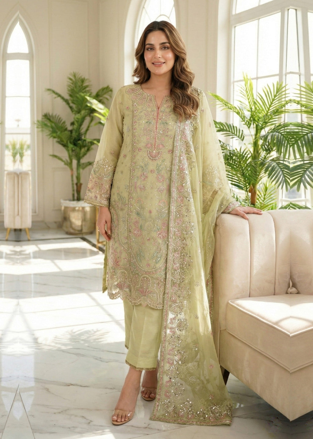 Diara Couture NOURAH DF 68 MINT GREEN Women 3pcs