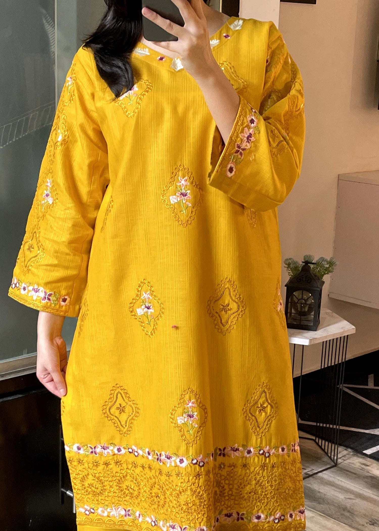 Tehzeeb Libas NOIR BLOOM MUSTARD Women 2pcs