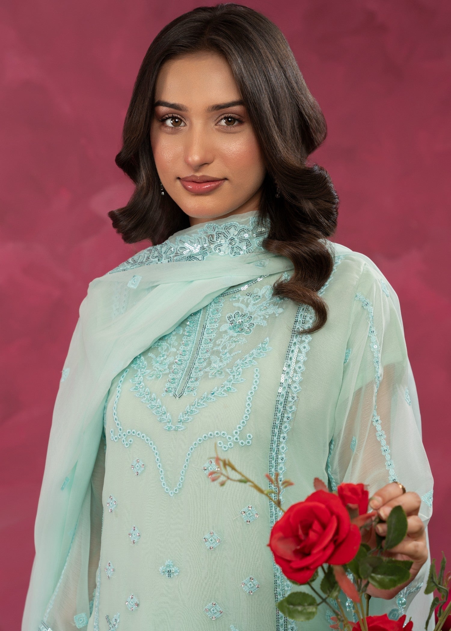 Four Season Boutique ZOBIA GHARARA ICEBLUE Women 3pcs