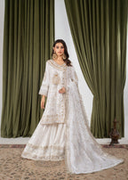 Hkb Officials Beyza White & Gold Angrakha Women 3pcs
