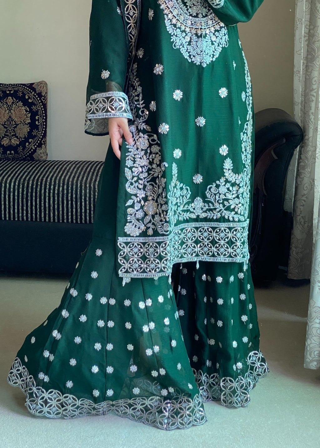 Four Season Boutique FARSHI GHARRARA BOTTLE GREEN Women 3pcs