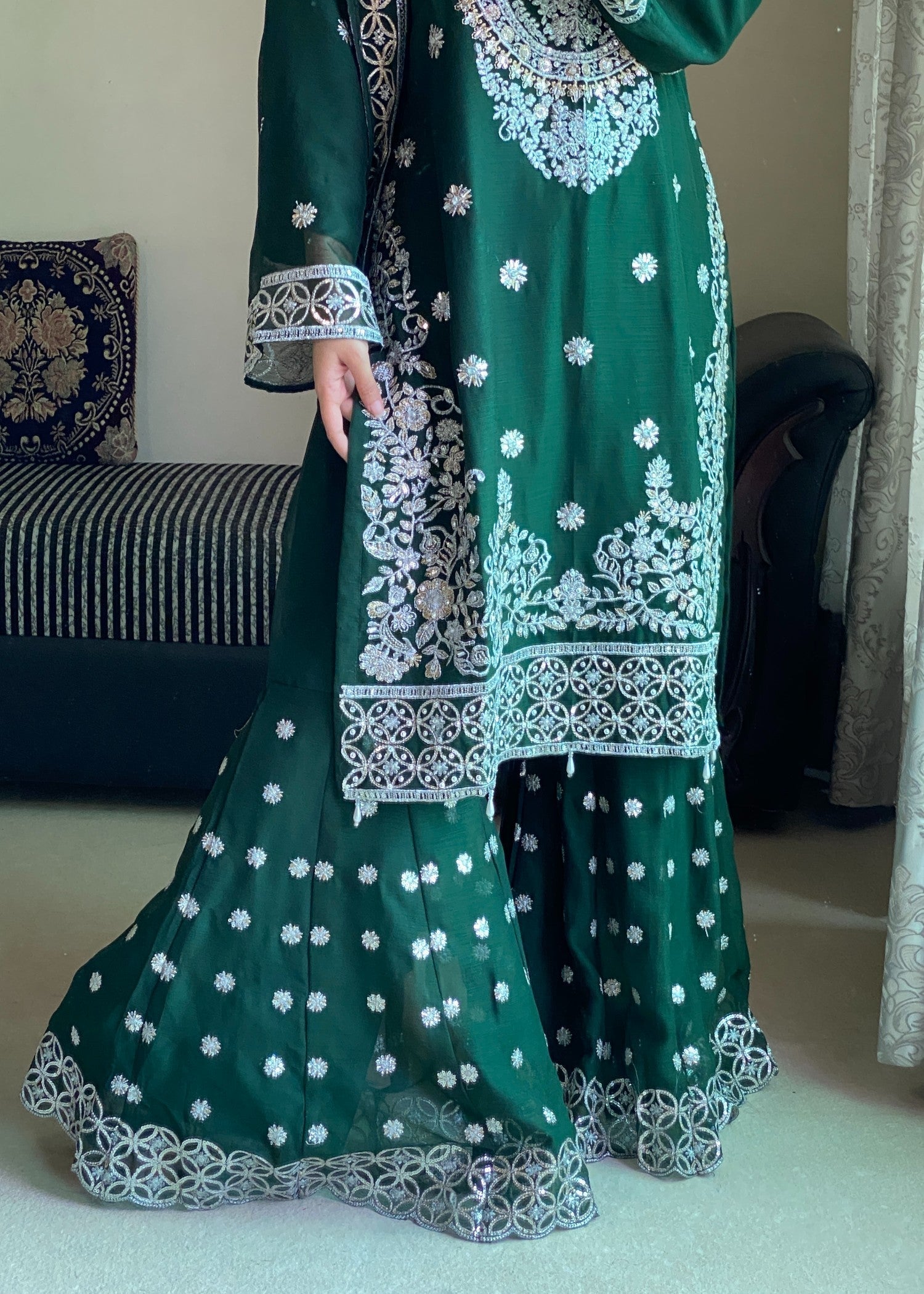 Four Season Boutique FARSHI GHARRARA BOTTLE GREEN Women 3pcs