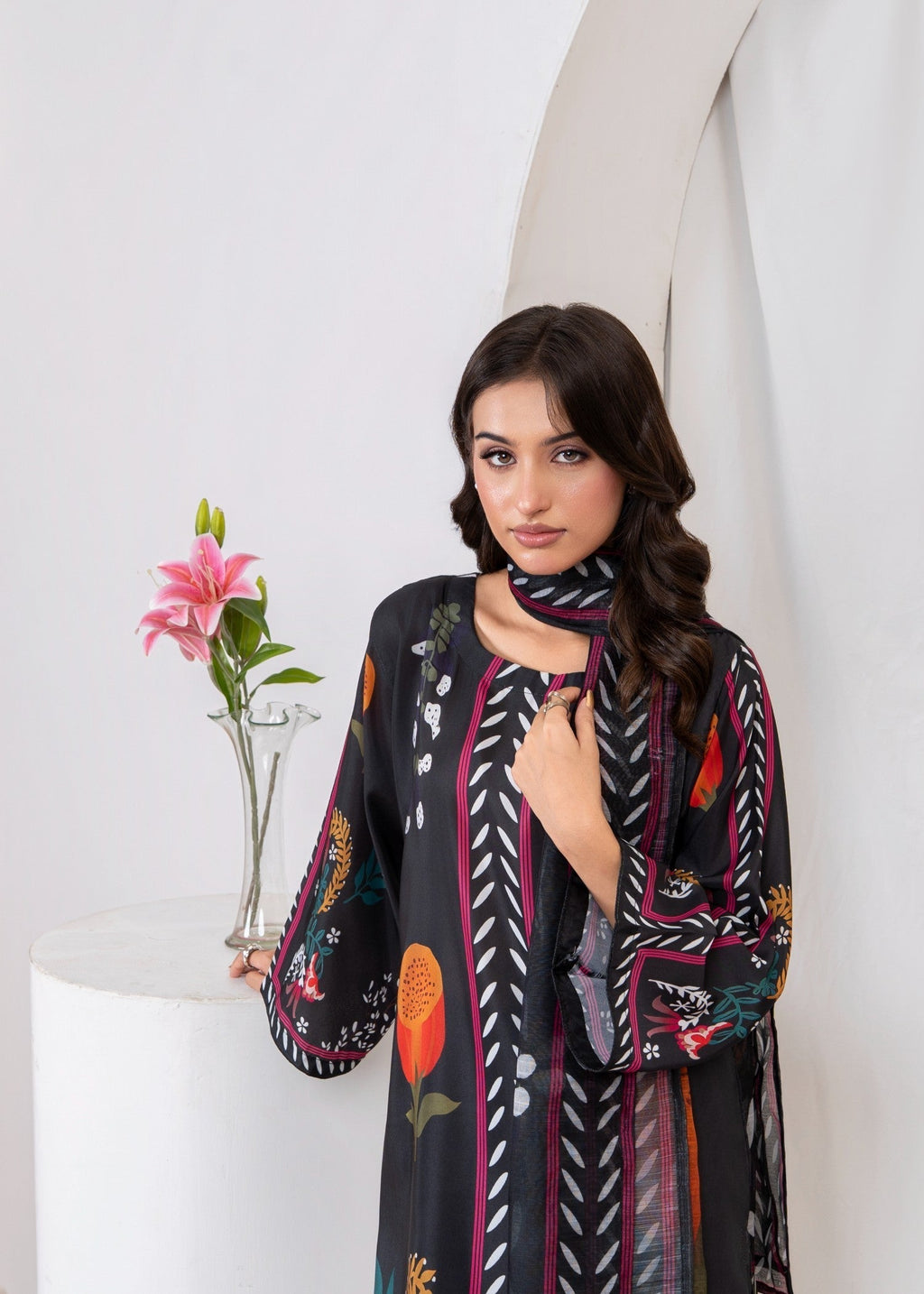 Stylish Collection RUKHSAR BLACK Women 3pcs