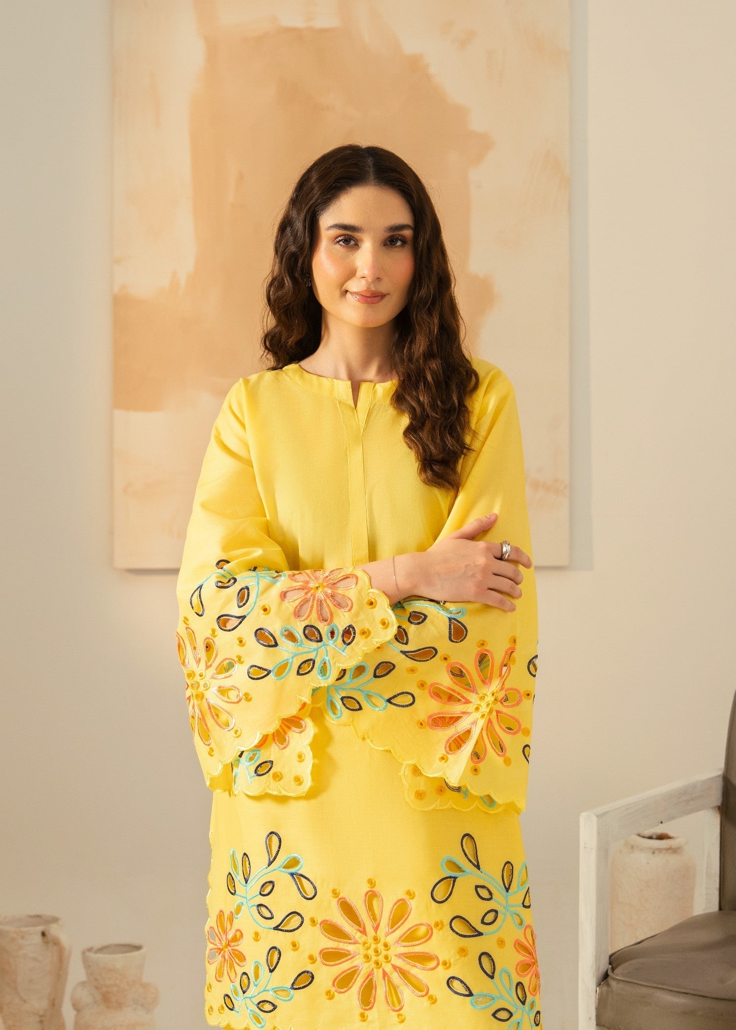 Chaudhary Arts Grace Yellow Women 2pcs