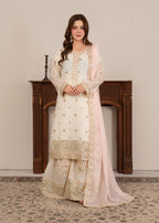 Four Season Boutique HASEEN PLAZZO CREAM Women 3pcs