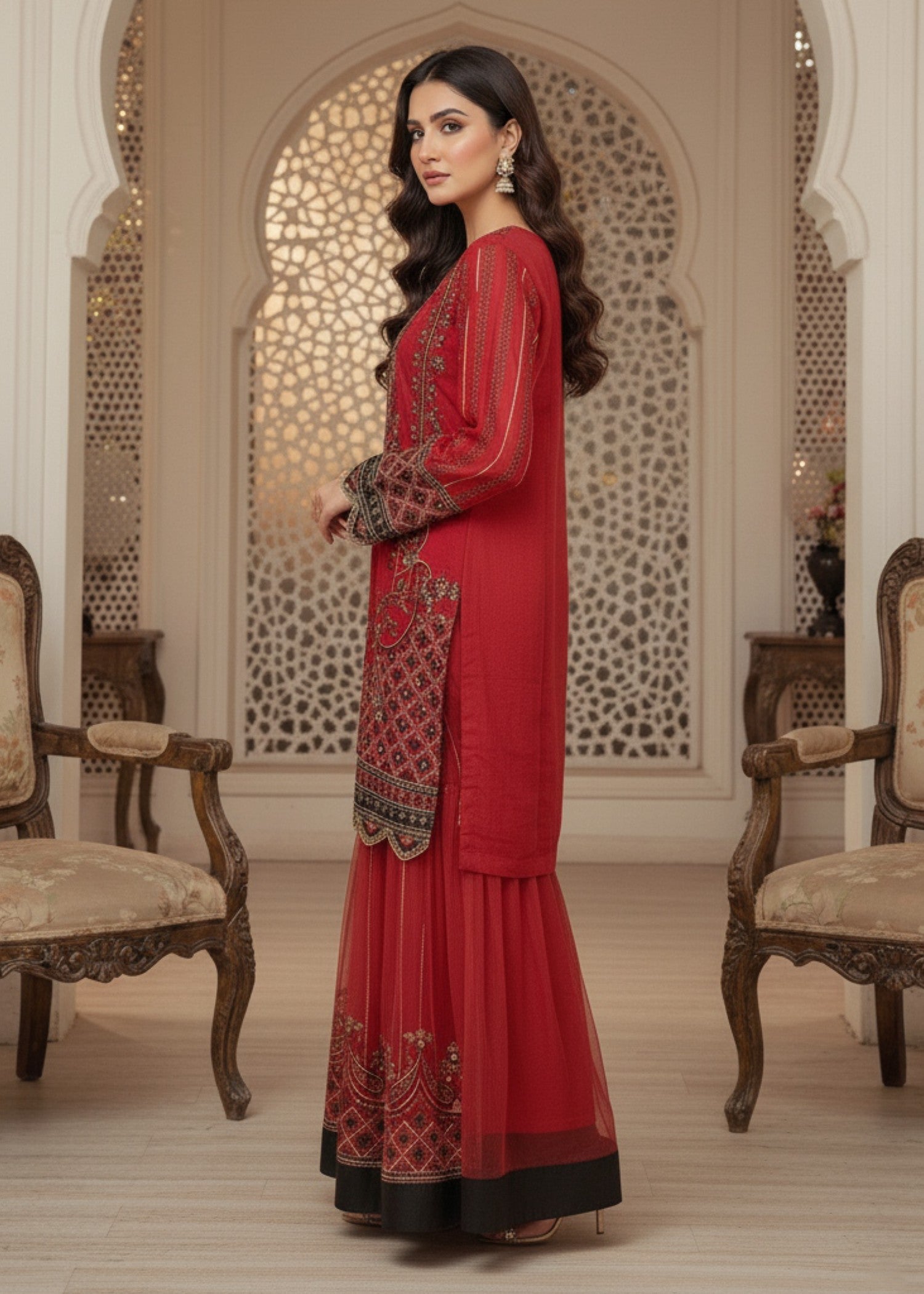 Diara Couture LIYANA US 574 RED Women 3pcs