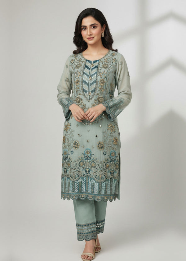 Diara Couture ESHAL US 548 PASTEL GREEN Women 3pcs