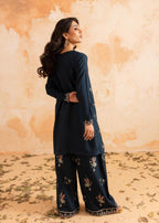 Afsarah Blue Berry Luxury Embroidered Stitched Dress Women 2pcs