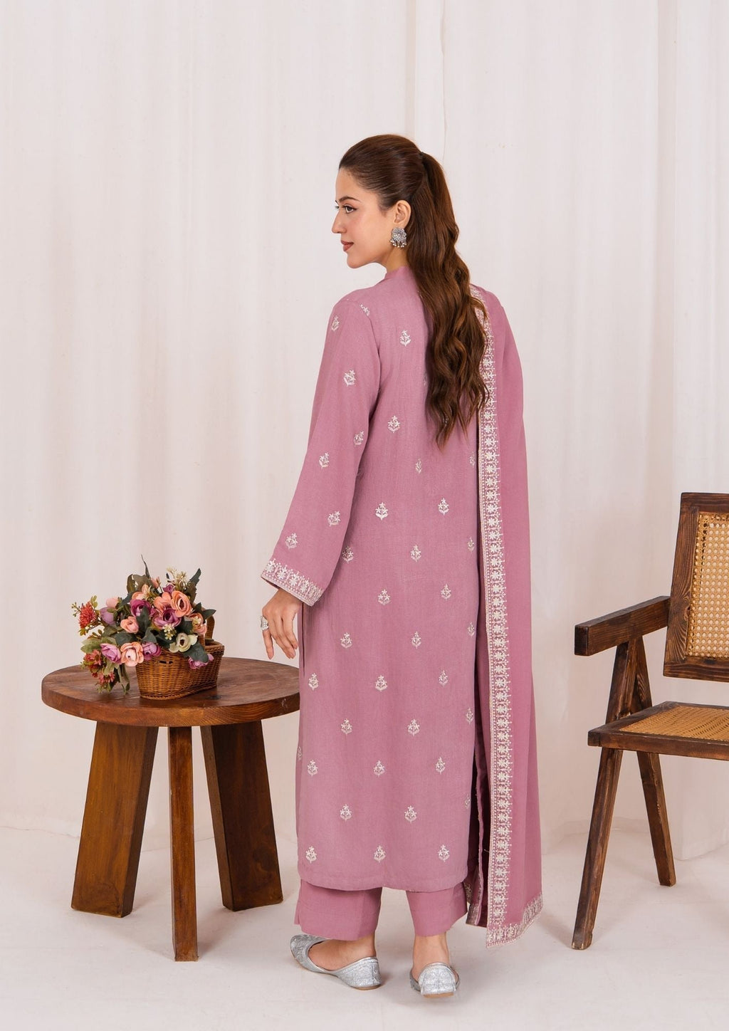 Yolo Pret Embroidered Silk Karandi with Embroidered Border Shawl AML W25 0032 Women 3pcs