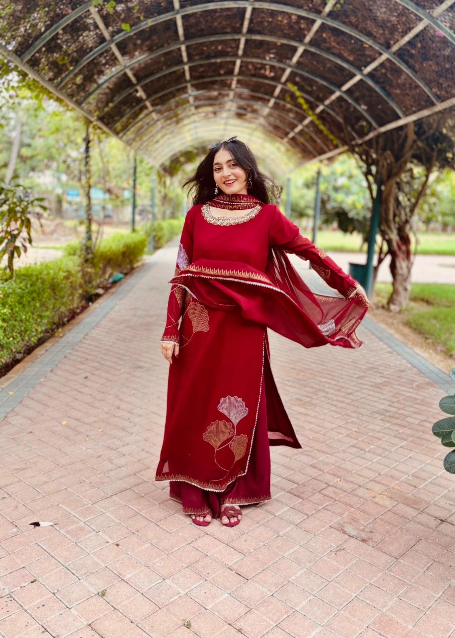 Suits By Sadia MAROON IRON STONE Women 3pcs