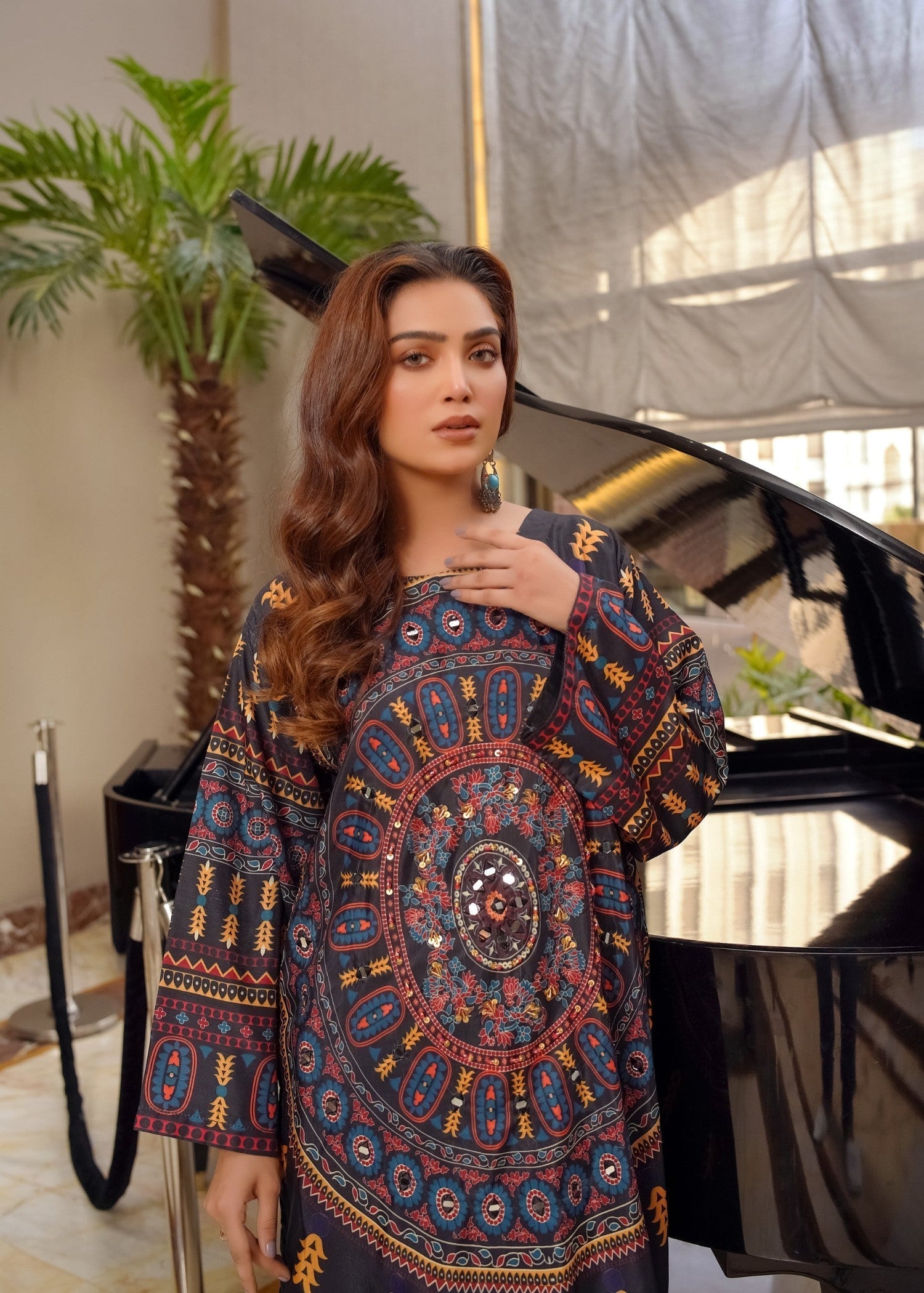 Libas Thread Khaadi Black Digital Women 2pcs