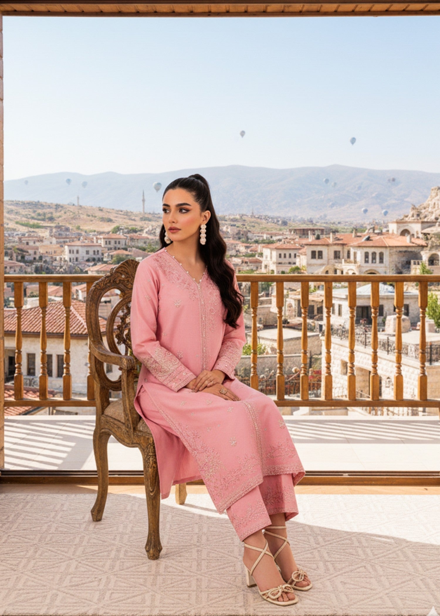 The Turkish Wear Dastak Embroireded Set Women 2pcs