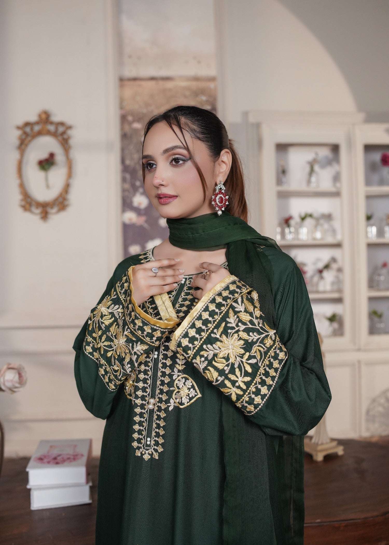 Gulposh Bella Green (Embroided ) Women 3pcs