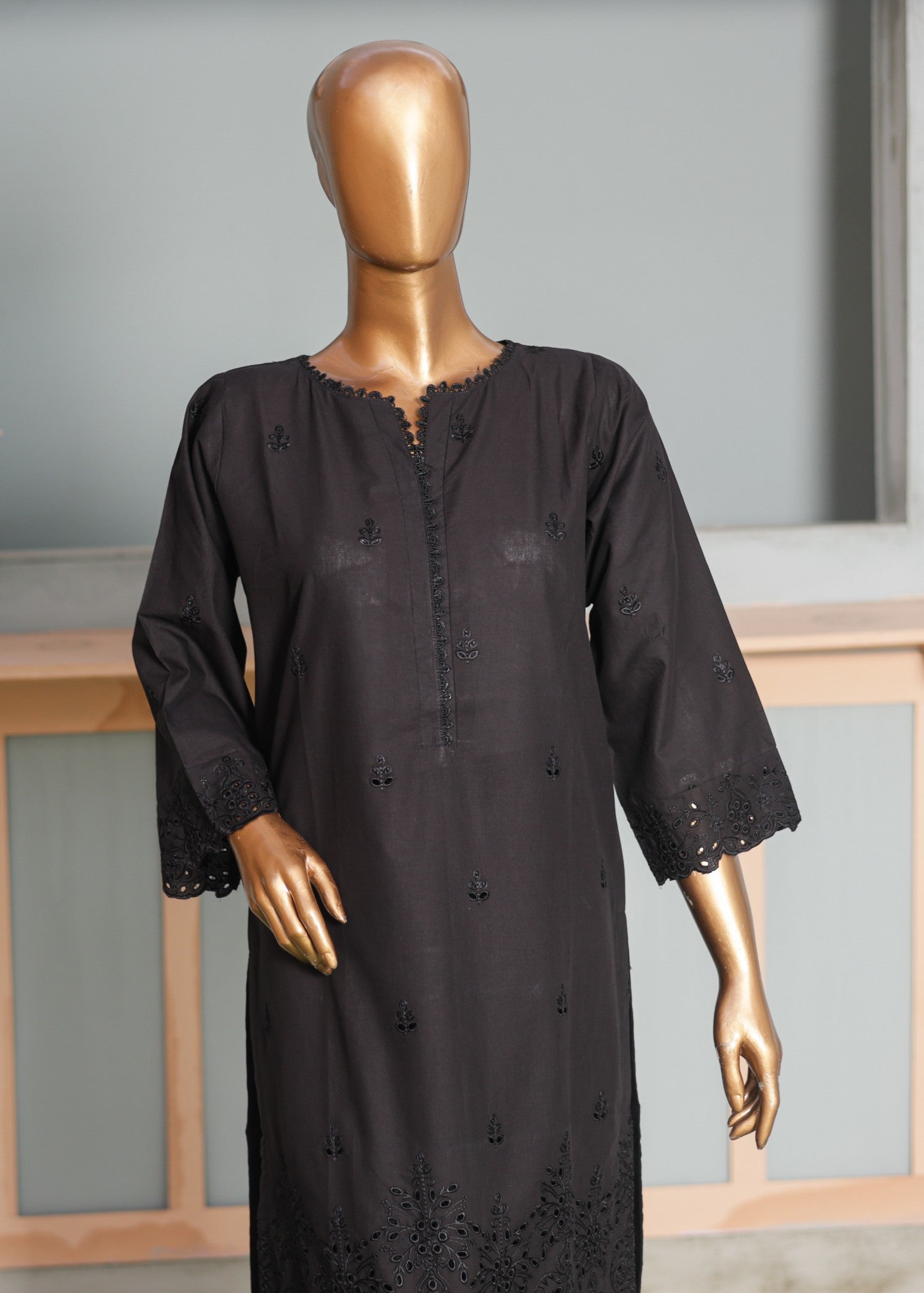 Suntex Fabrics CO ORDS Black Chikan Kari Women 2pcs