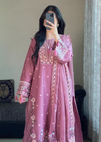 Tehzeeb Libas DUSTY ROSE ELEGANCE EMBROIDERED Women 3pcs