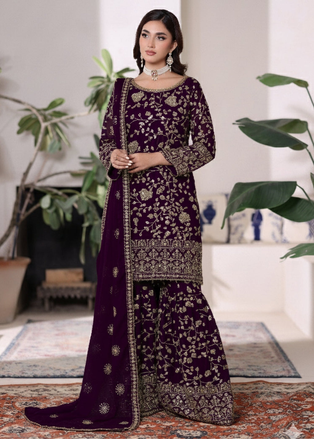 Abaan Zohan Riwaj Purple Women 3pcs