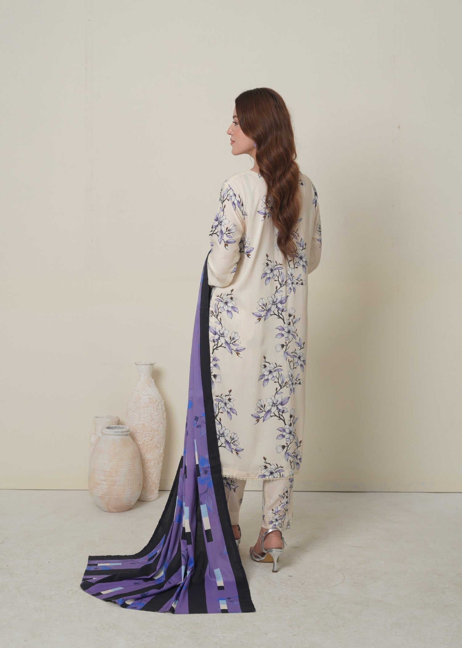 Aroshlay Linen Dress 2 | Unstitched Women 3pcs