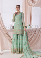 Ayesha Closet SAJJAL AQUA Women 3pcs