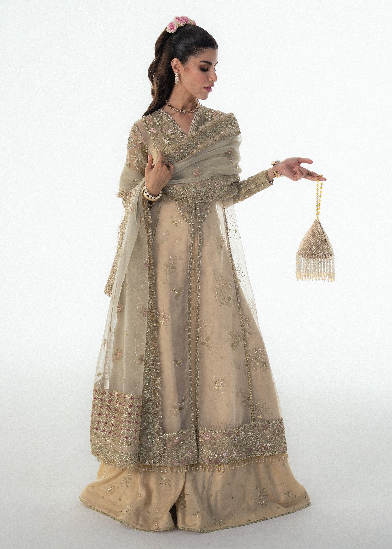 Sadaf Fawad Khan Ivory Celeste Stitched Women 4pcs