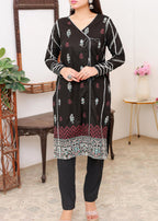 Green Black lawn block print stitched kurti Women 1pcs