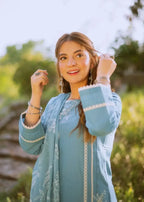 Rosyribbons Aqua Blue Stitched Women 3pcs