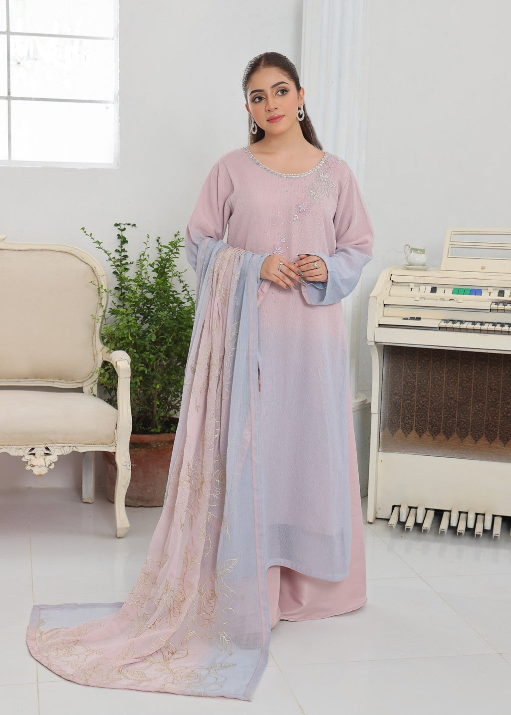 Polawn PD FORMAL 25 434 | SAADGI FORMAL PRET CHIFFON COLLECTION Women 3pcs