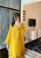 Tehzeeb Libas GULNAZ MUSTARD EMBROIDERED Women 2pcs