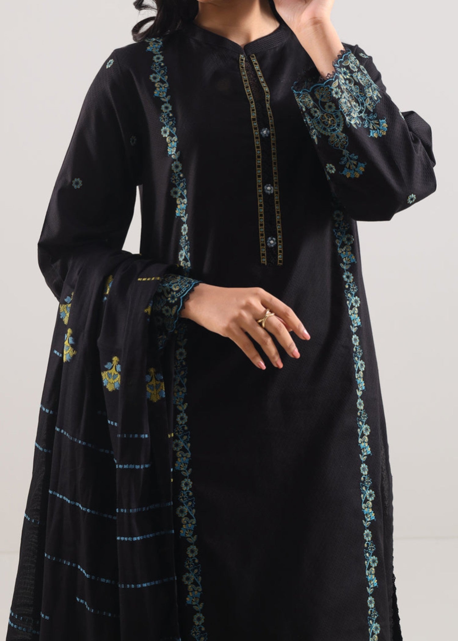 Saya Luxury Pret Embroidered Cotton Jacquard Stitched W3LP 087 Women 3pcs