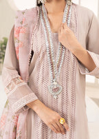 Khubsurat 3558 KH CT Lilac Embroidery Long Shirt Cotton Women 3pcs