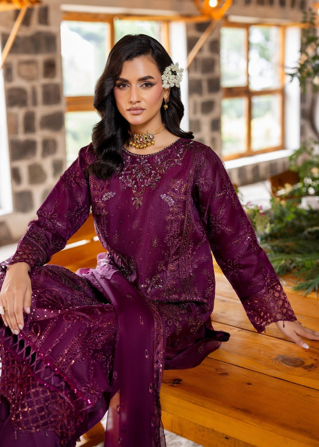 Diara Couture FALAH POST 1 01 PLUM Women 3pcs