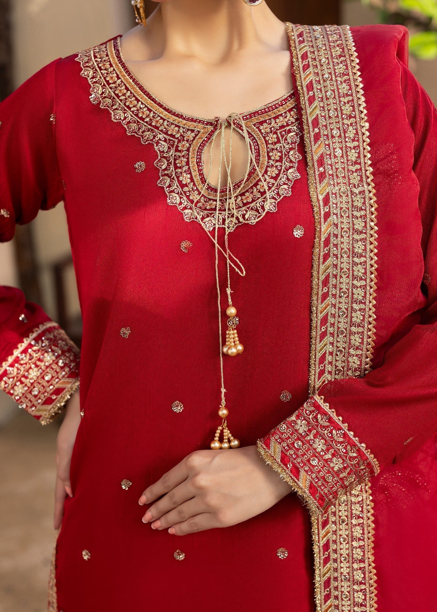 Diara Couture KANEEZ DF 46 RED Women 3pcs