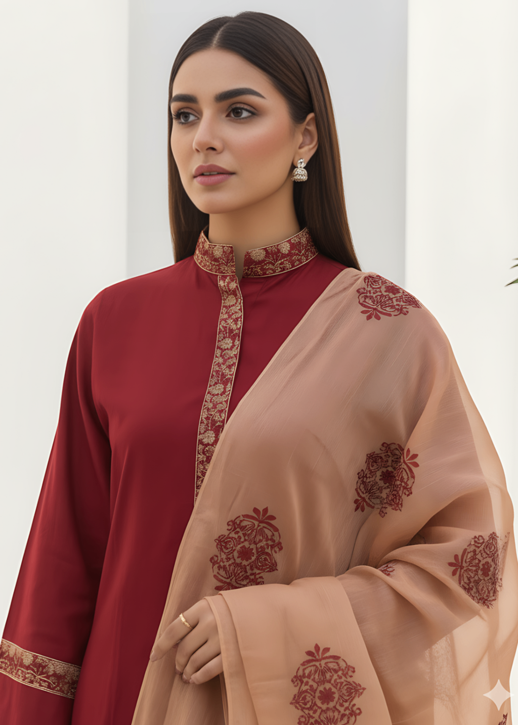 Sahibas By Mirza Darum Maroon Women 3pcs
