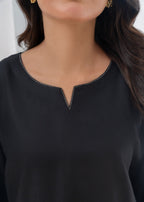 Stylish Collection PLAIN BLACK FARSHI SHALWAR Women 2pcs