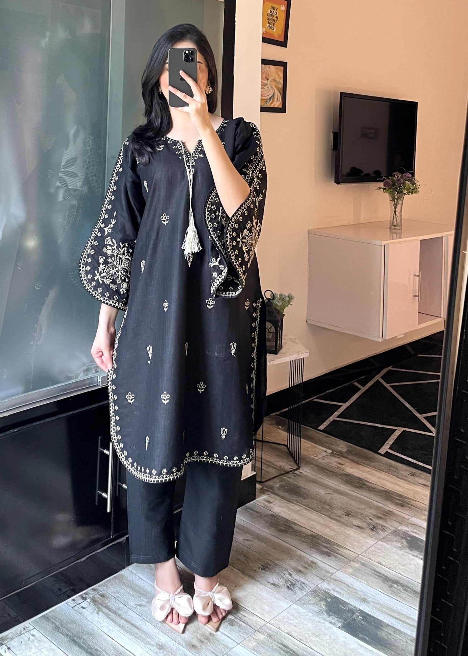 Tehzeeb Libas ZUNAIRA BLACK Women 2pcs
