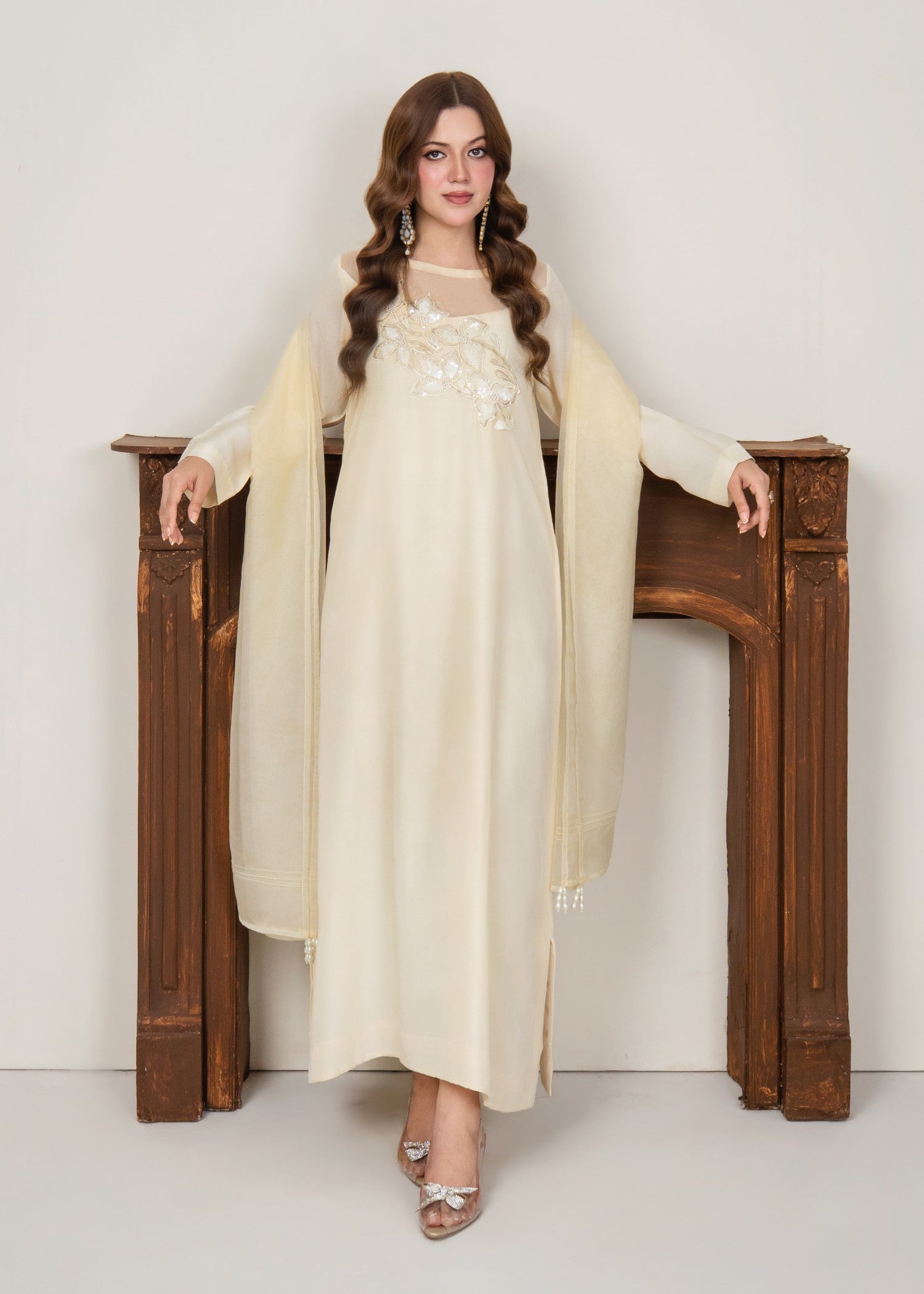 Ray Online Store Vanilla Embellished Kaftan Women 2pcs