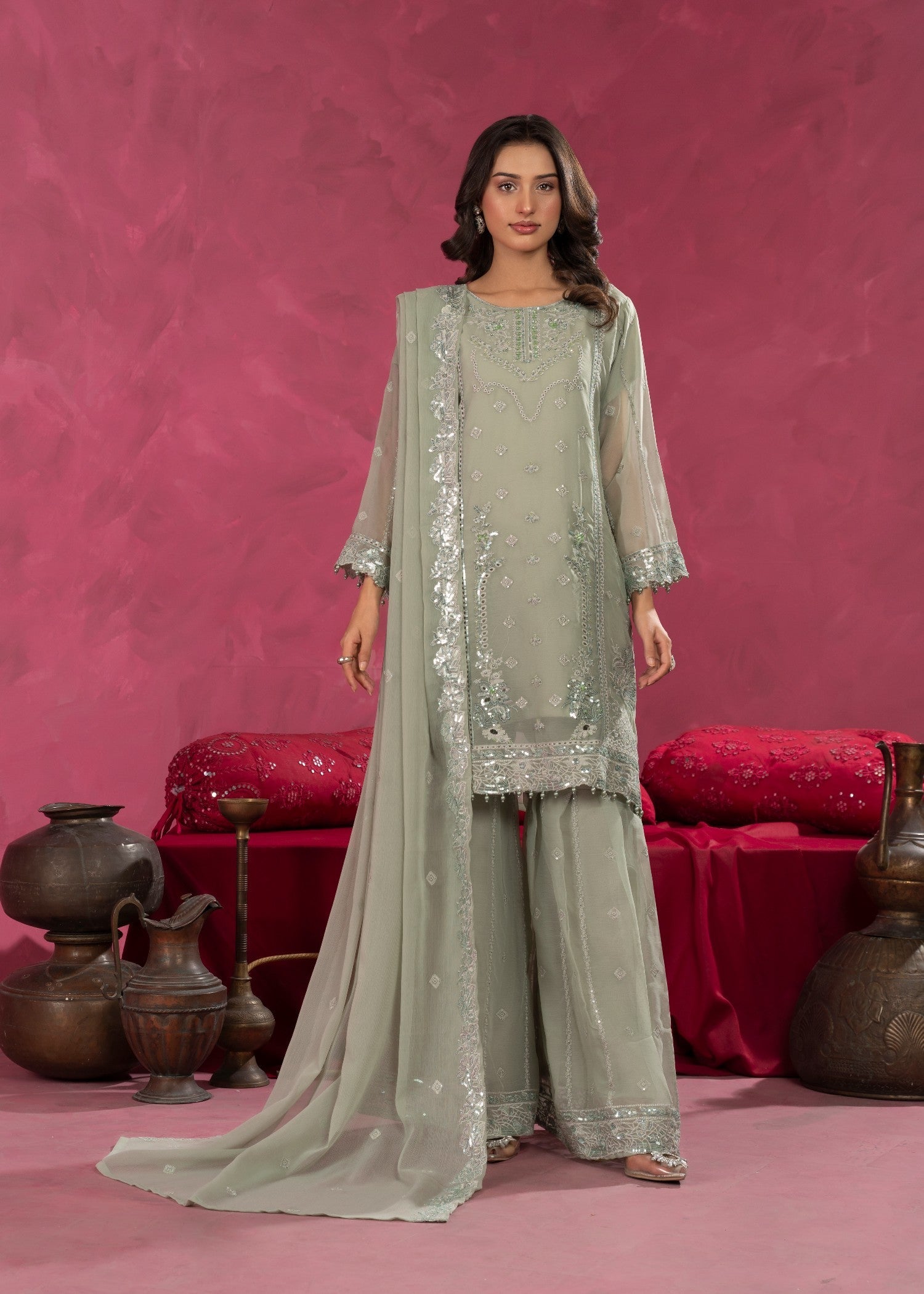 Four Season Boutique ZOBIA GHARARA PISTA Women 3pcs