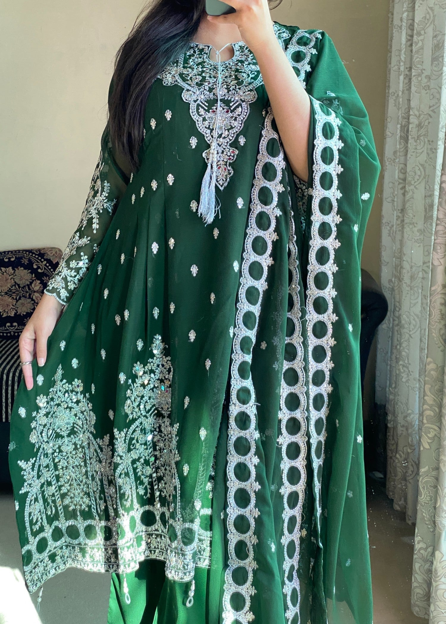 Four Season Boutique MEERA FROK BOTTLE GREEN Women 3pcs