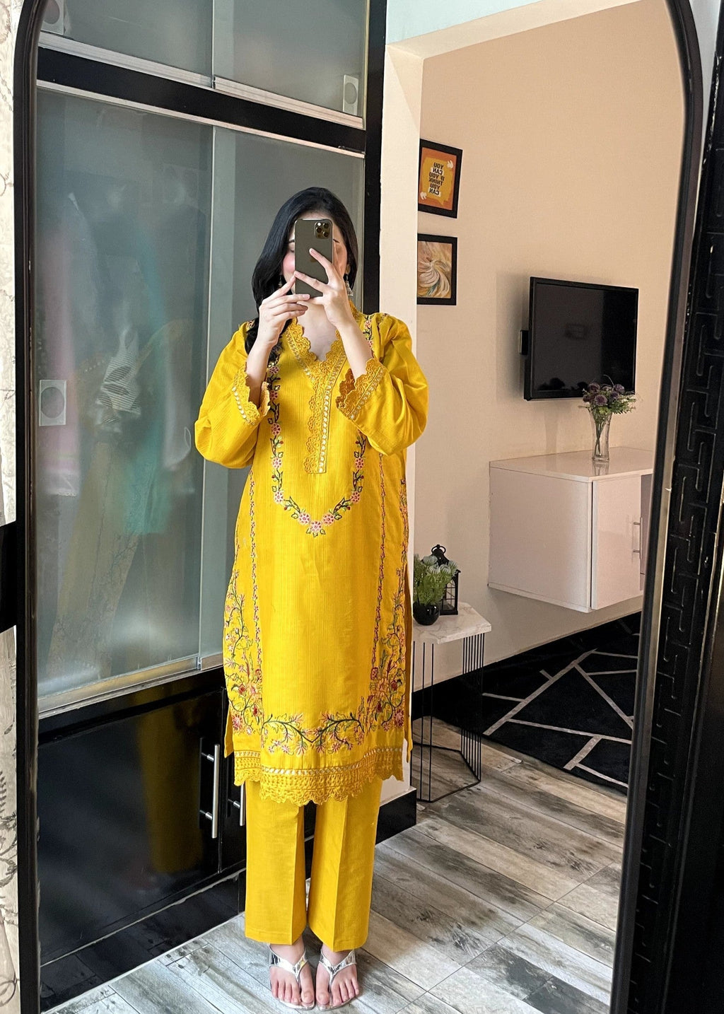 Tehzeeb Libas GULNAZ MUSTARD EMBROIDERED Women 2pcs