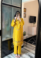 Tehzeeb Libas GULNAZ MUSTARD EMBROIDERED Women 2pcs