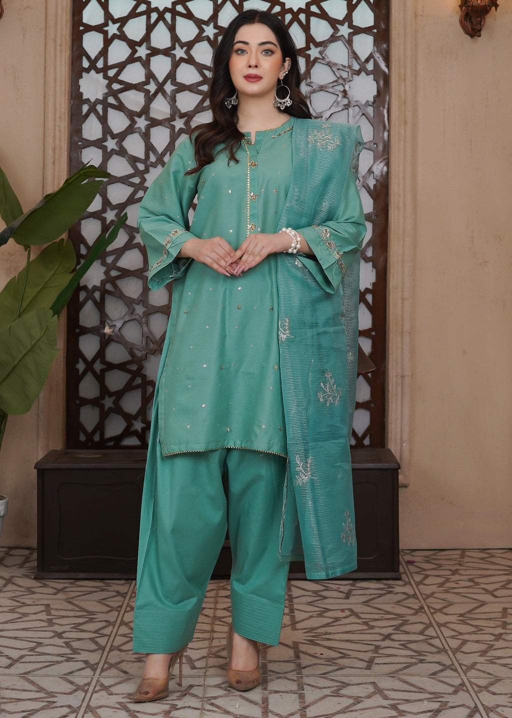 Waniya Awais WAF D19 (Farshi Shalwar) Women 3pcs