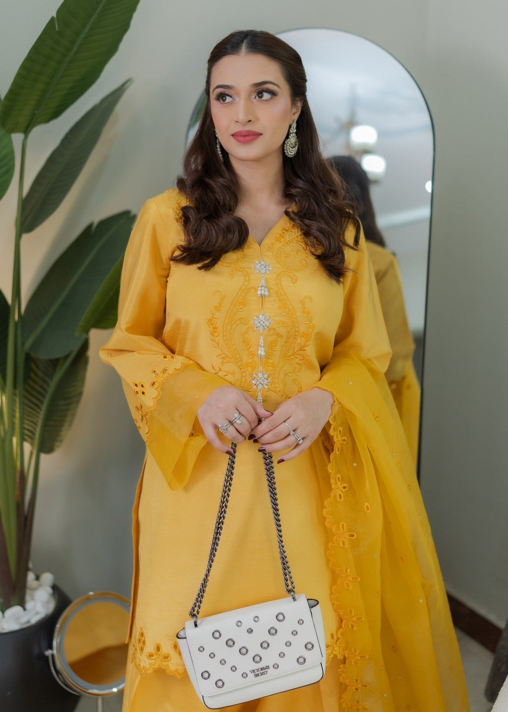 Fozia Khalid Saffron Women 3pcs