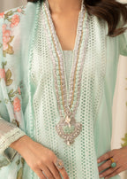 Khubsurat 3558 KH CT Ice Blue Embroidery Long Shirt Cotton Women 3pcs
