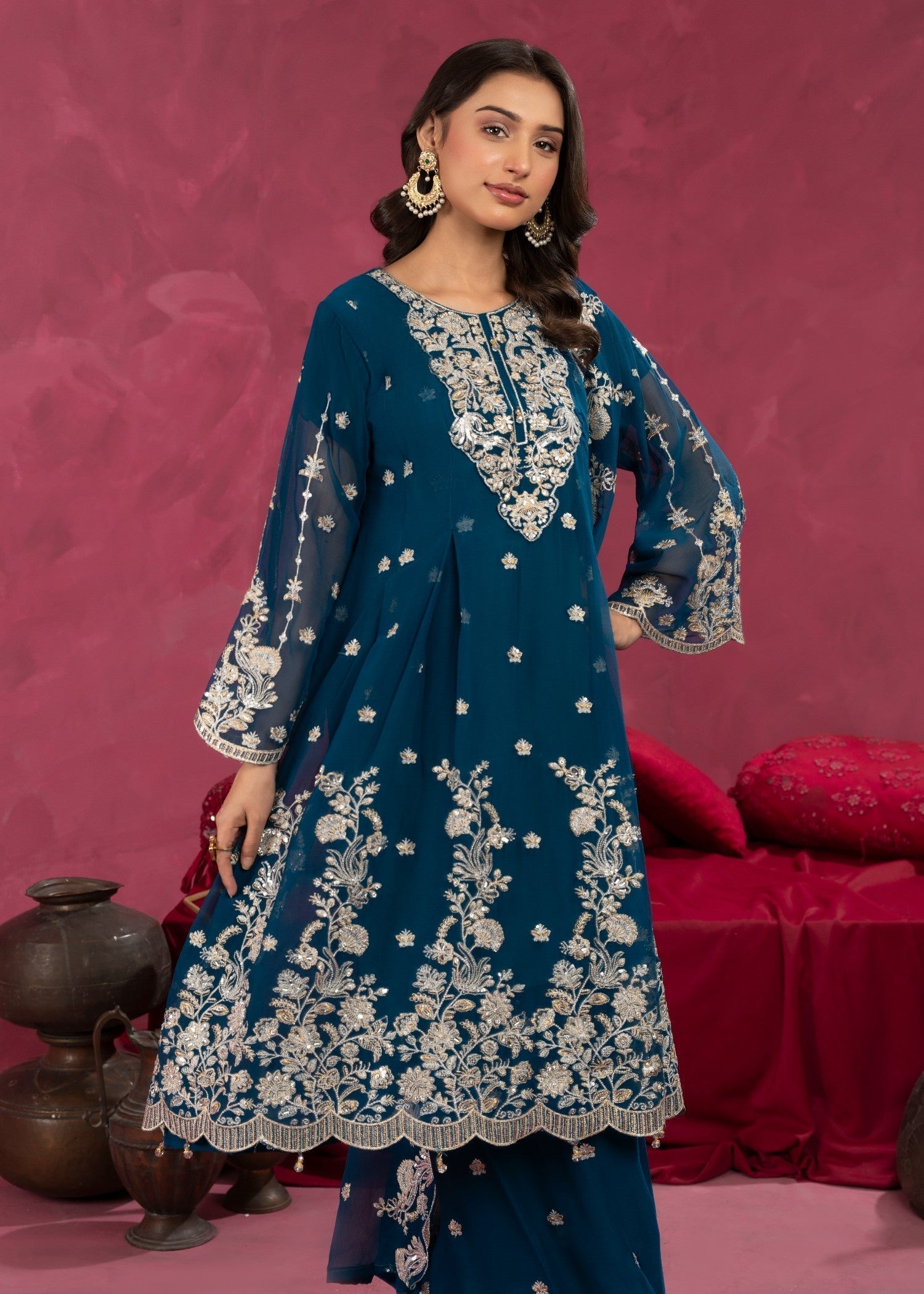 Four Season Boutique ZEBA FROK TEAL BLUE Women 3pcs