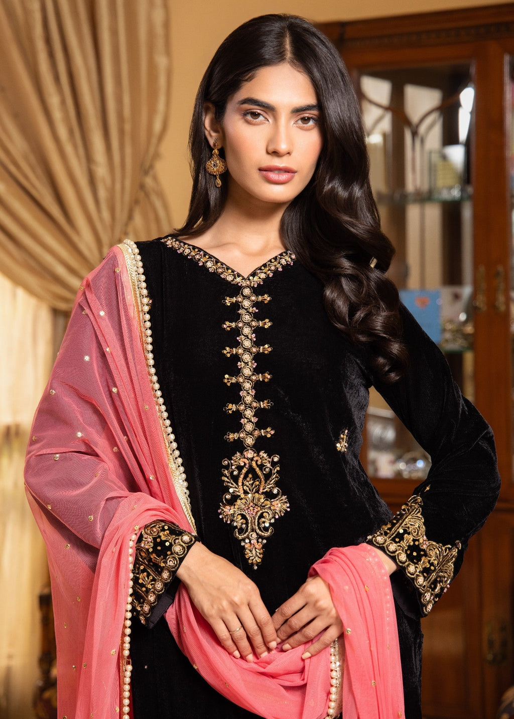 Oh Chintz Black Velvet Set Women 3pcs